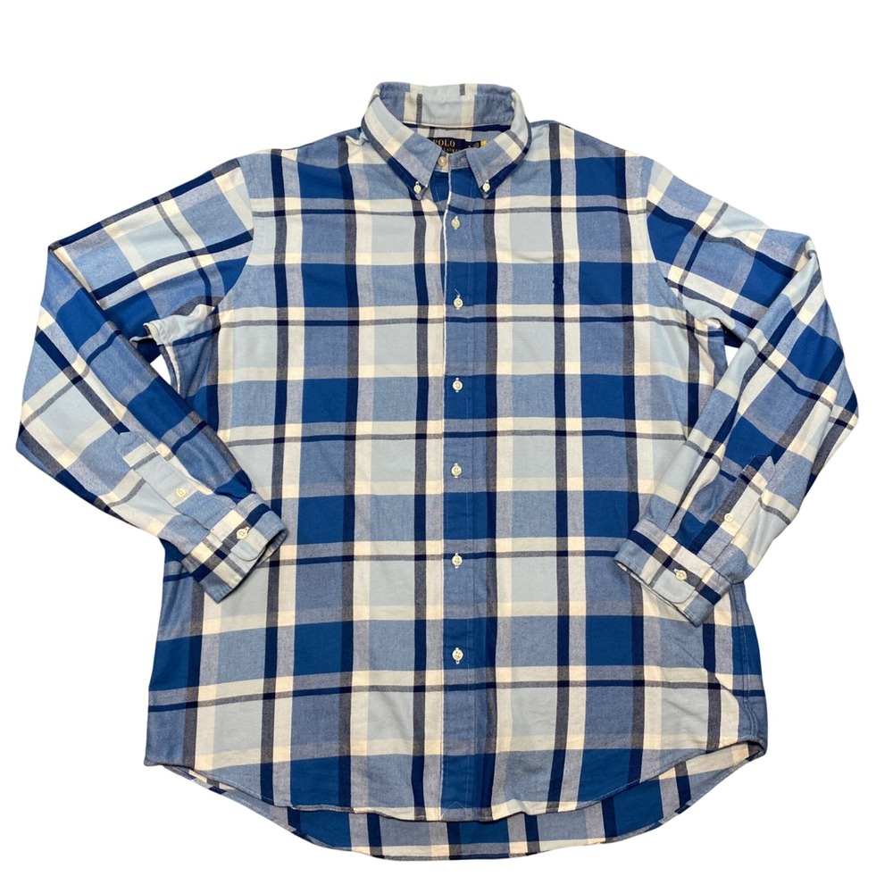 Polo Ralph Lauren Classic Fit‎ Performance Flannel Plaid Button Shirt Men's XL